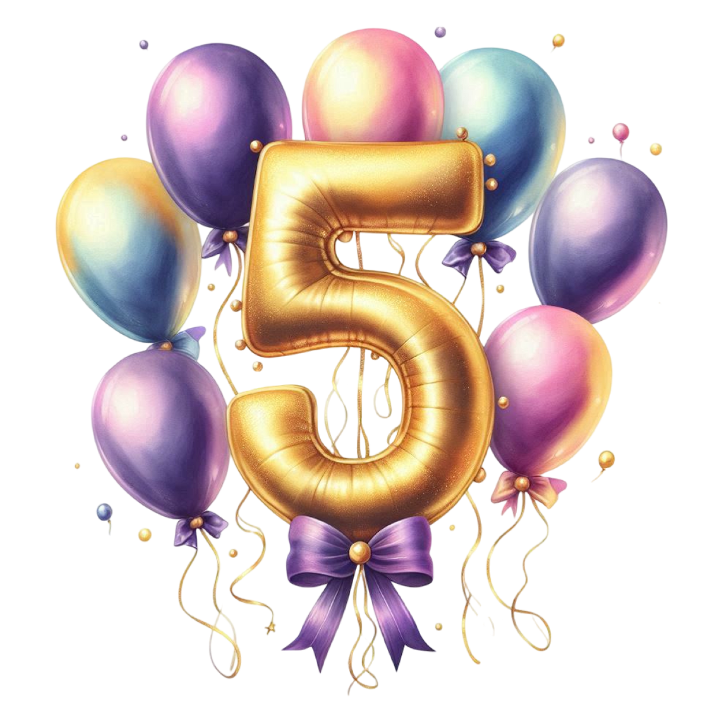 Happy Birthday Balloon Numbers Cake/ Cup Cake Topper