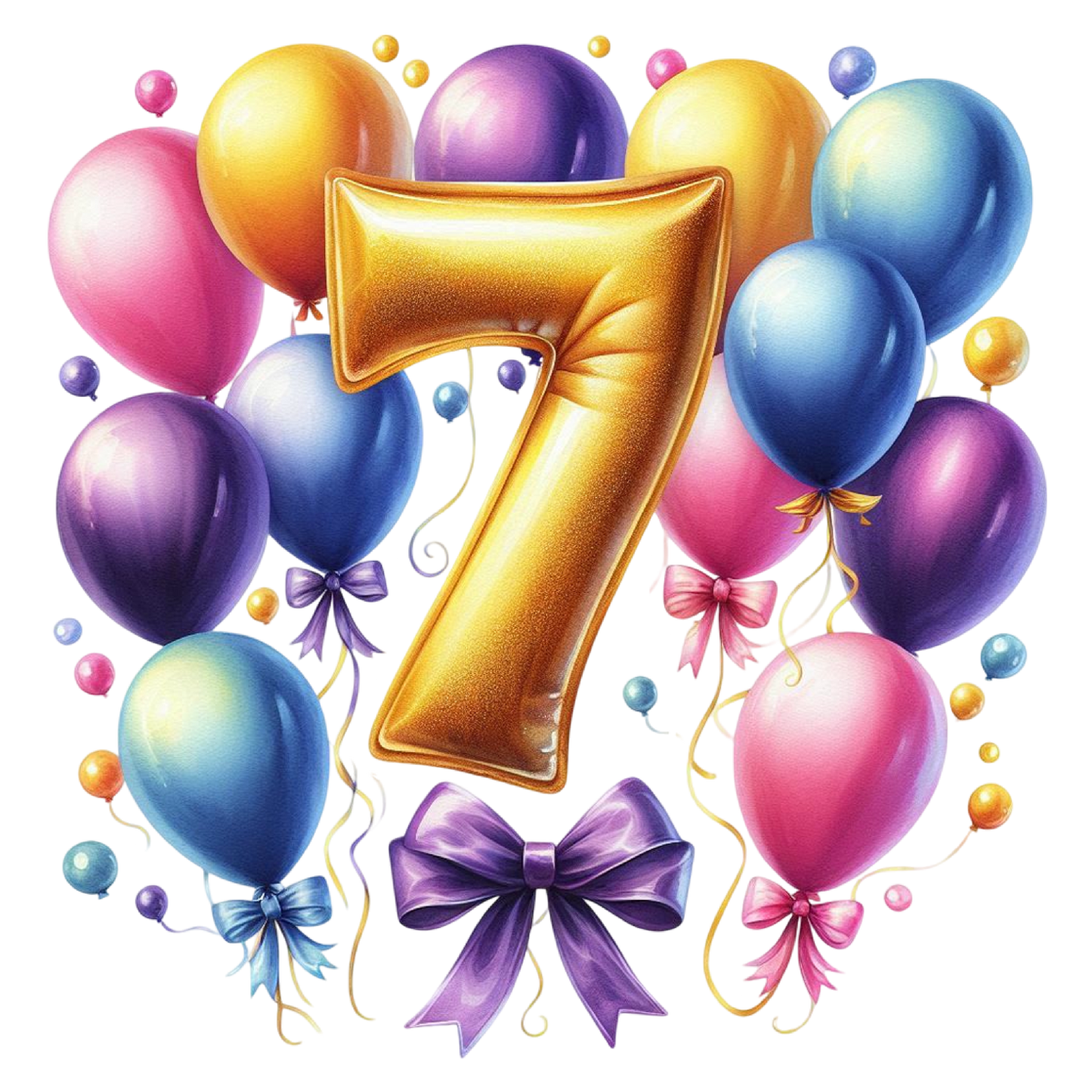 Happy Birthday Balloon Numbers Cake/ Cup Cake Topper