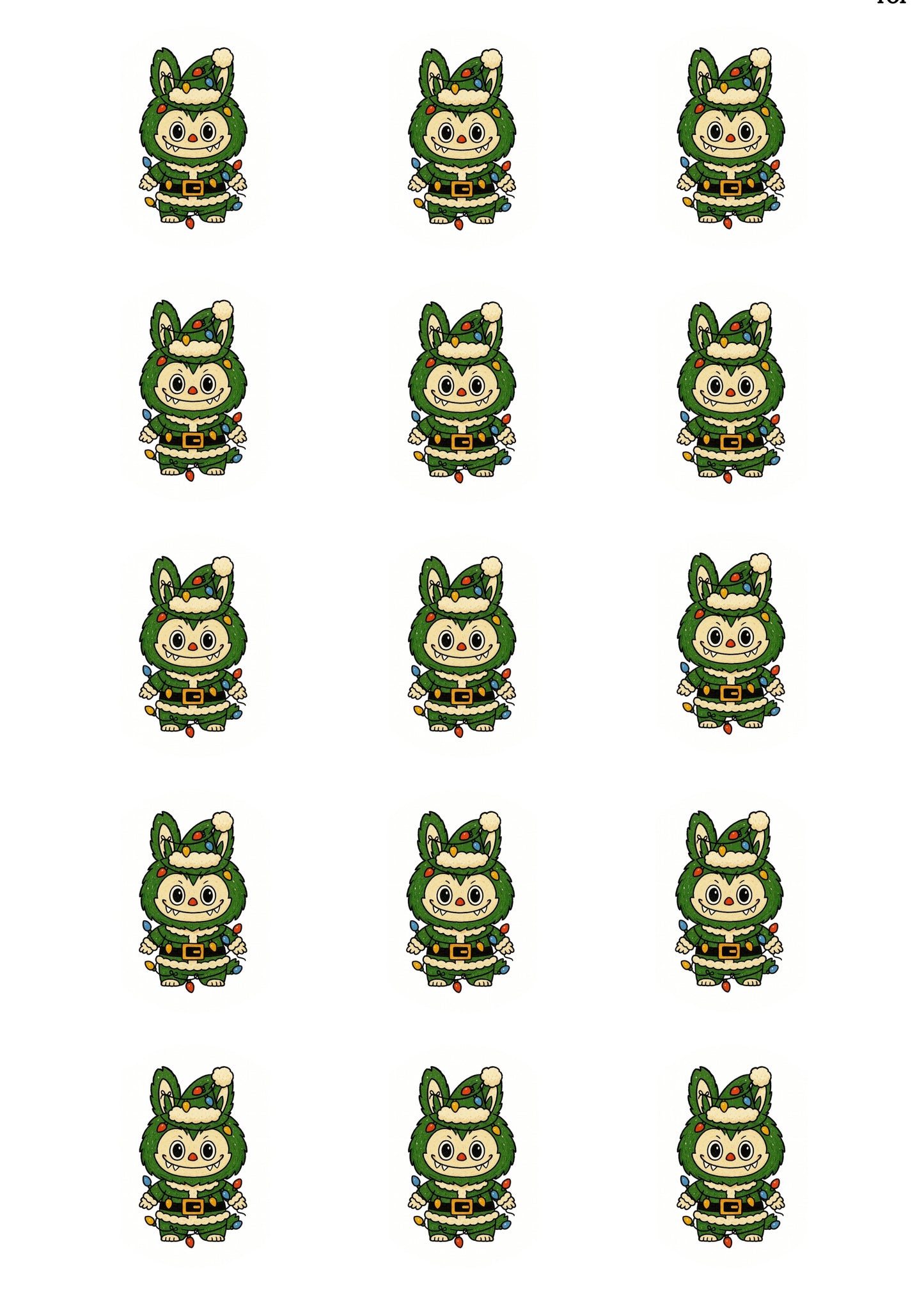 Christmas Labubu Cup Cake Toppers x 15 precut