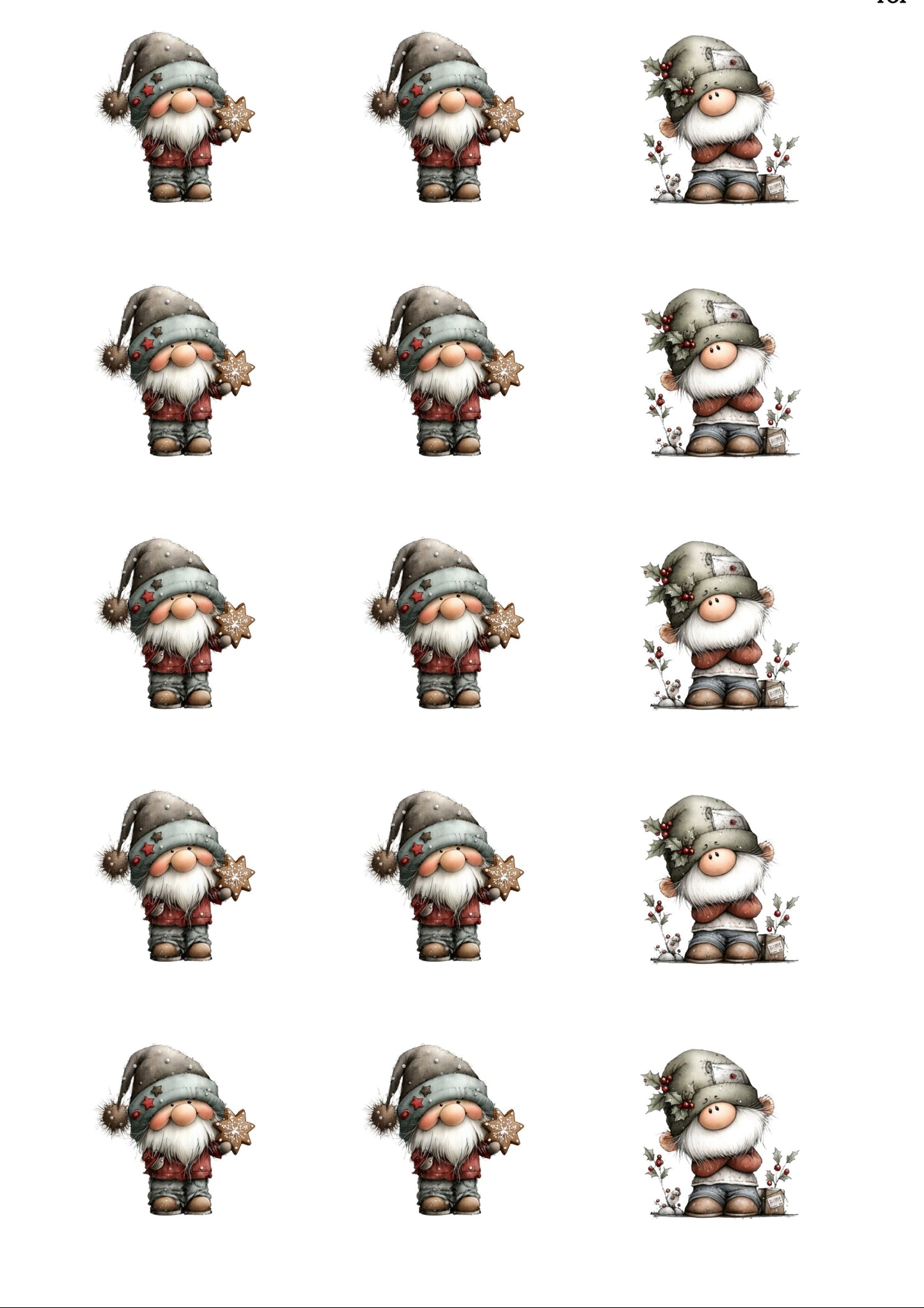 Traditional Gonk Cup Cake Toppers (1) x 15 precut