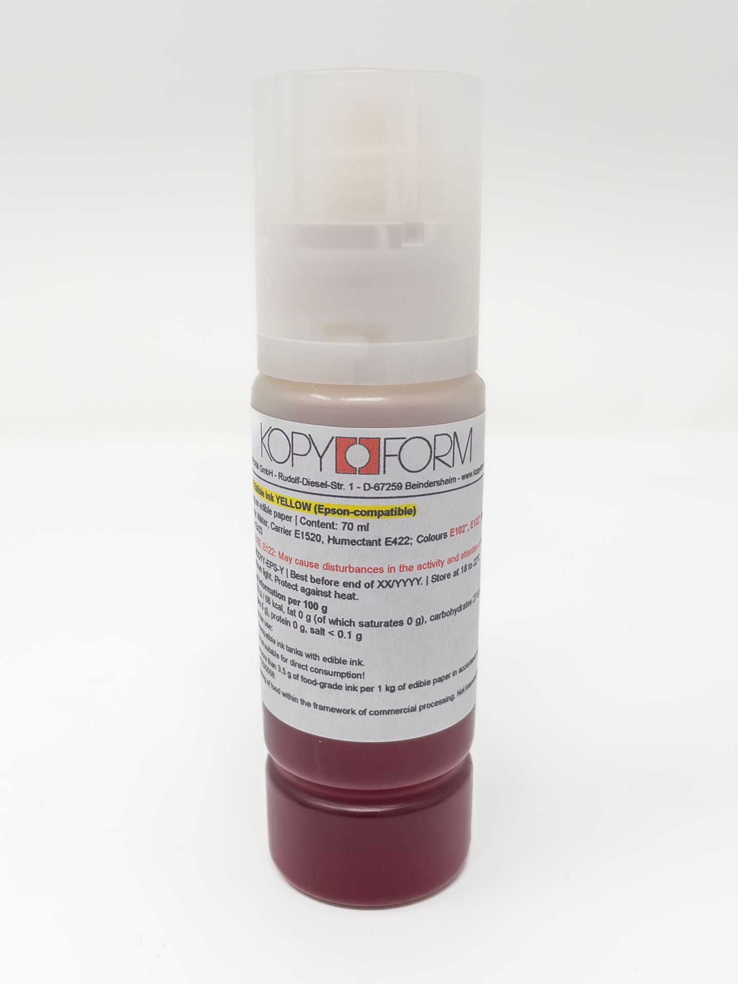 Edible ink for EPSON printer Yellow 70 ml (Easy-fill adapter)