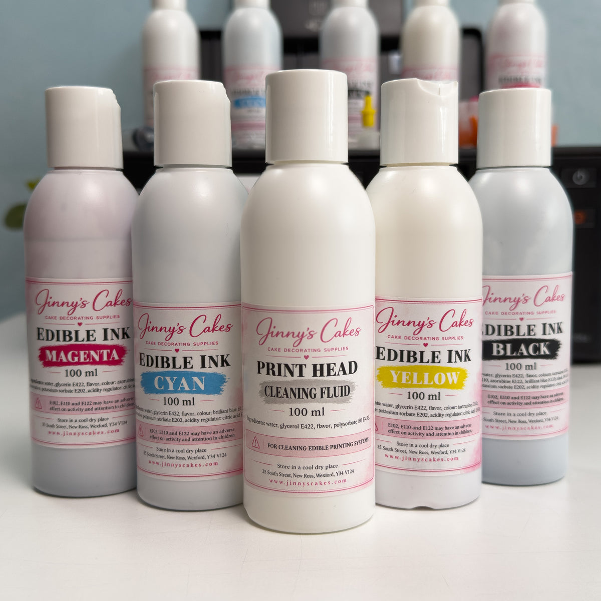 CMYK Edible Printer Ink Set 4 x 100ml | Jinny’s Cakes