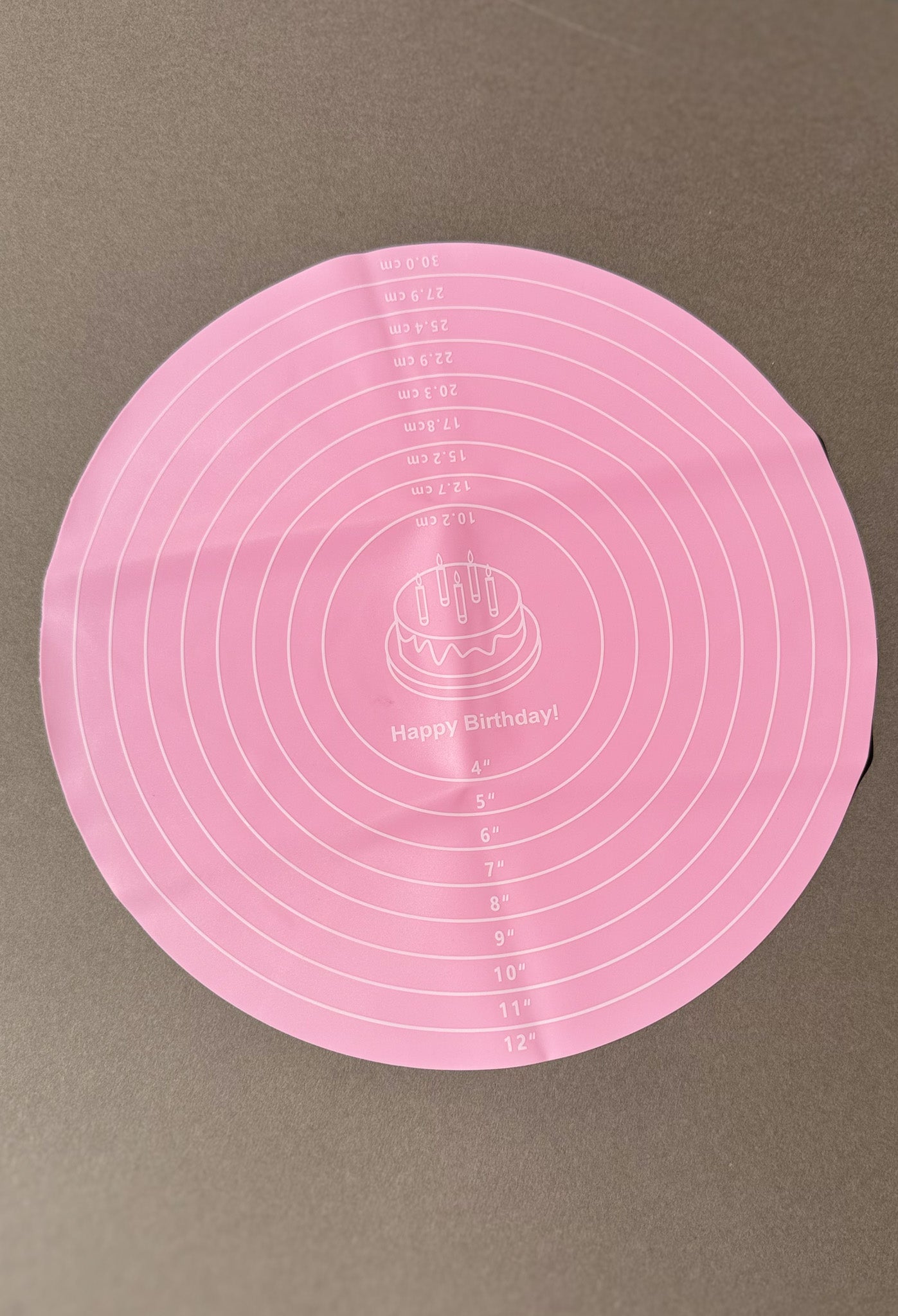 Non-Stick Silicone Pastry Mat For Cake Turntable With Measurements
