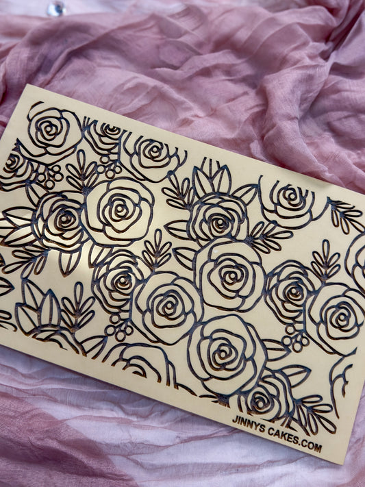 Sketch Rose Floral Embossing Mat