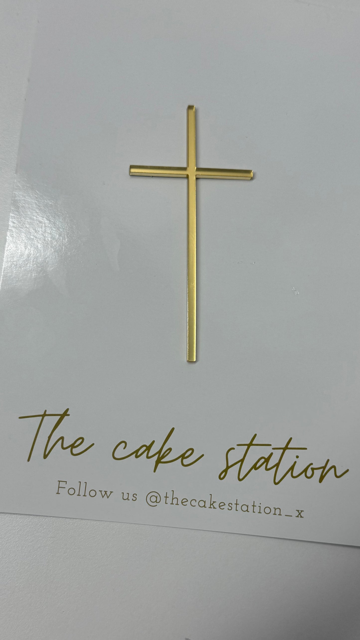 Gold Acrylic Cross Cake Topper – by The Cake Station