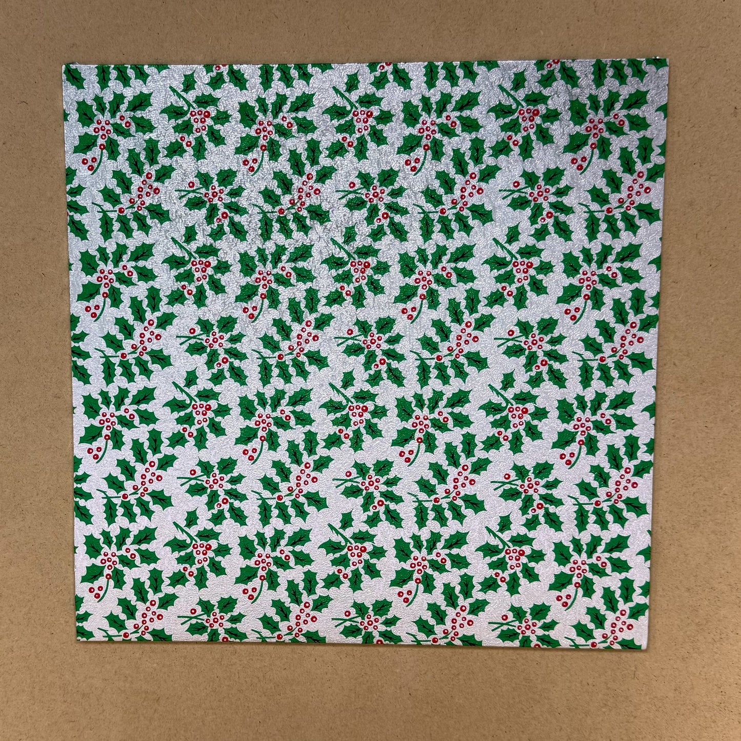 10'' (254mm) Christmas Double Thick Square Silver Holly Cake Card