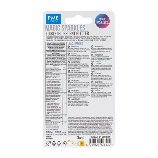 PME MAGIC SPARKLES, EDIBLE IRIDESCENT GLITTER – LILAC SAPPHIRE (3G)