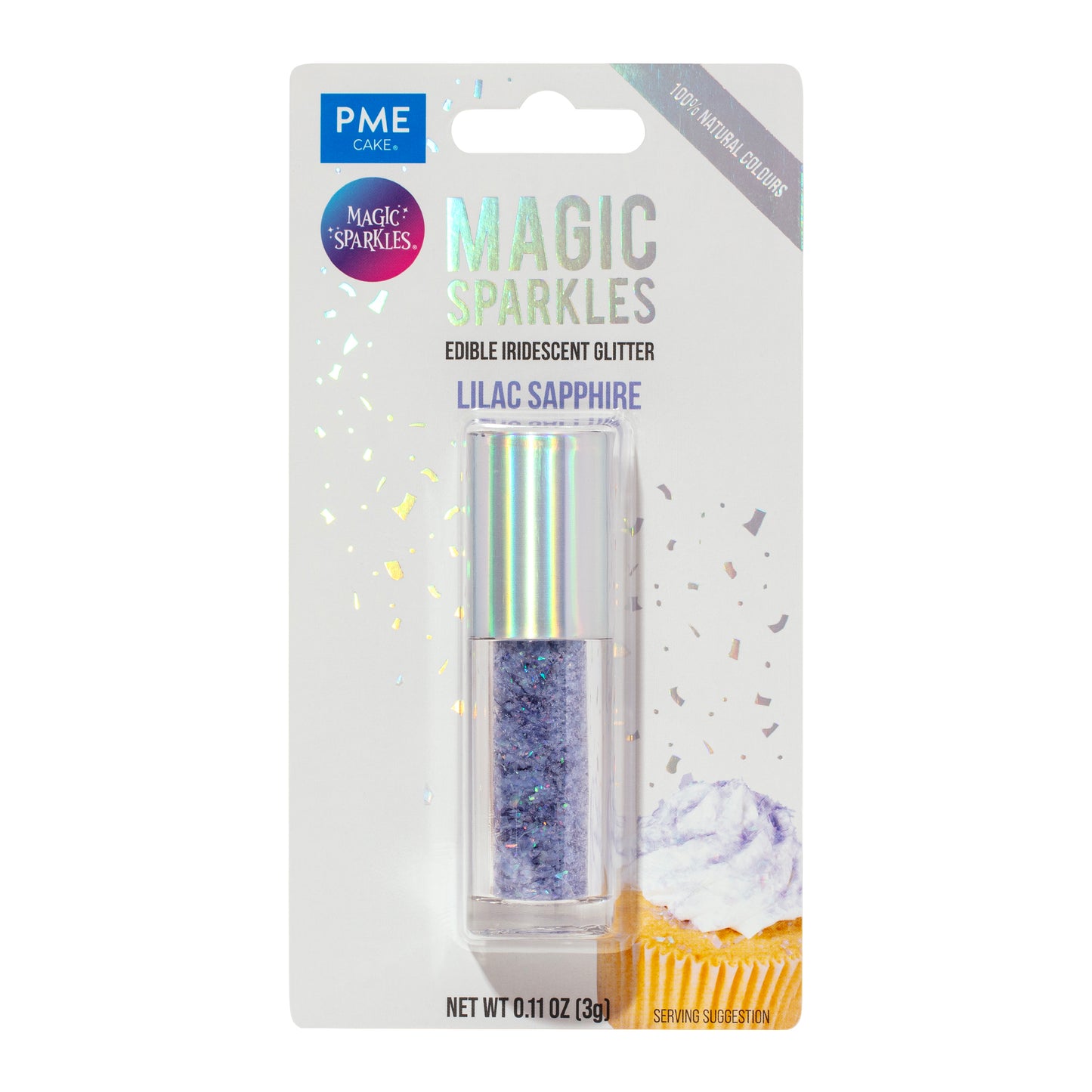 PME MAGIC SPARKLES, EDIBLE IRIDESCENT GLITTER – LILAC SAPPHIRE (3G)