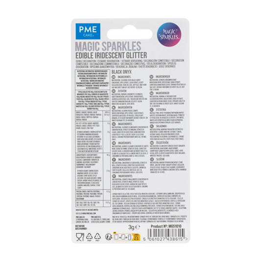 PME MAGIC SPARKLES, EDIBLE IRIDESCENT GLITTER – BLACK ONYX (3G)