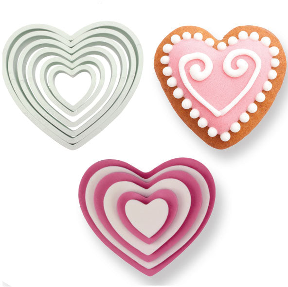PME Classic Shapes Cutters - Heart Set of 6