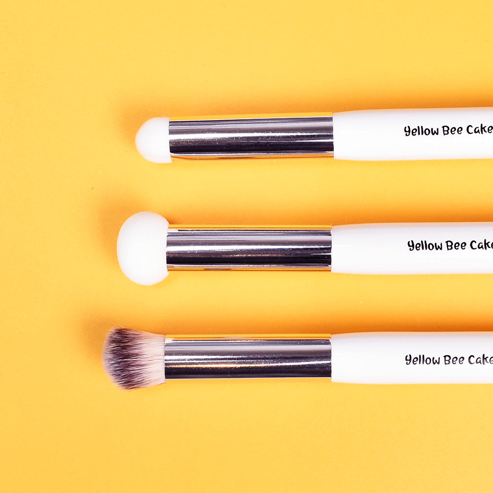 Yellow Bee Powder Puff Brushes x3