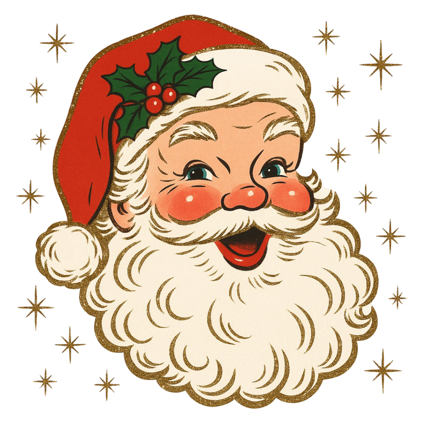 Christmas Santa Cup Cake Toppers x 15 precut