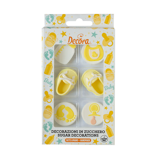 Decora Baby Party Sugar Decorations 6pk