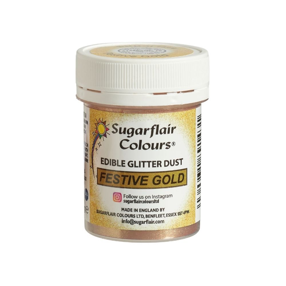 Sugarflair Festive Gold Edible Glitter Dust 10g