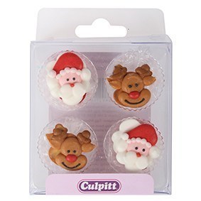 Santa & Rudolph Sugar Pipings 12 Piece