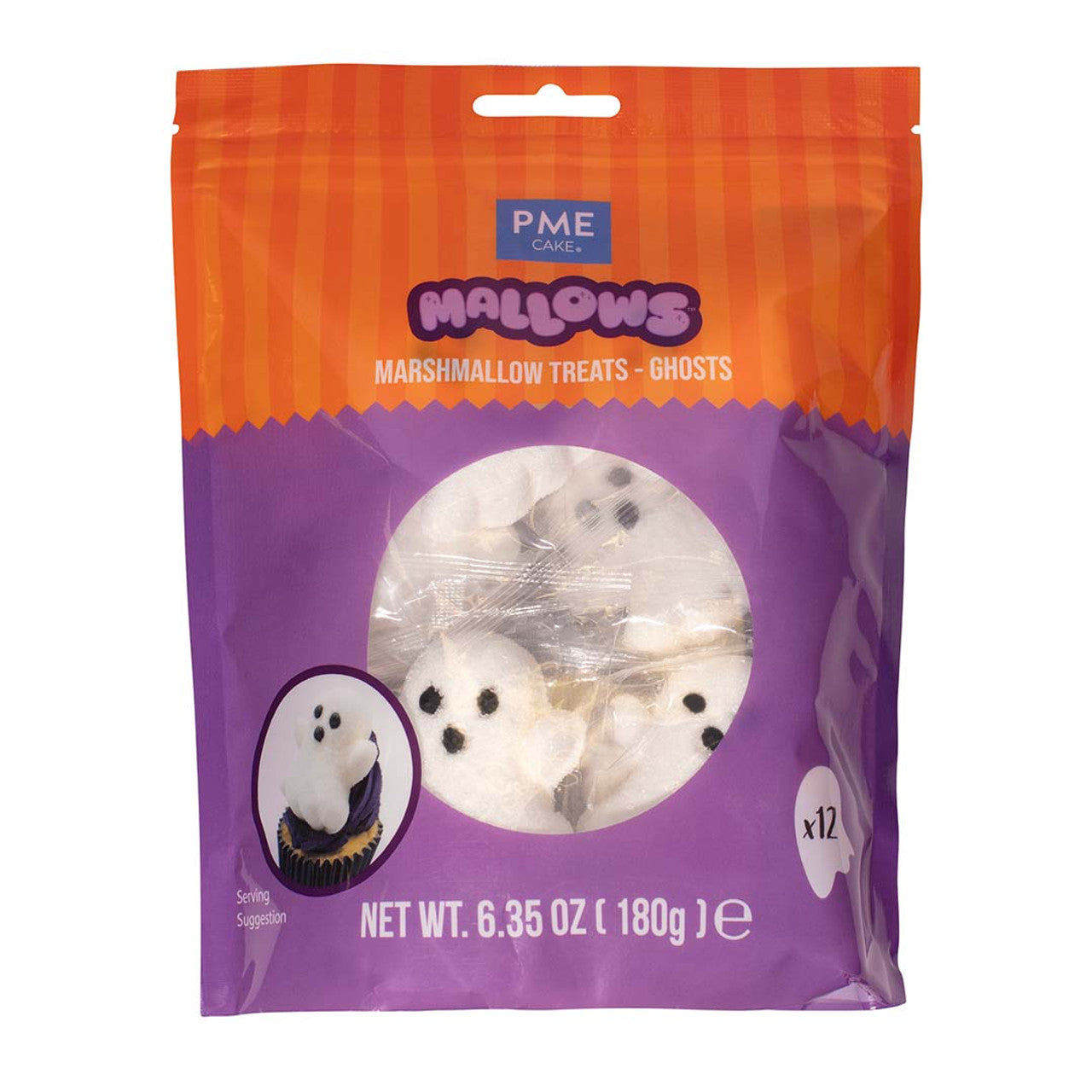 PME HALLOWEEN MARSHMALLOWS – PACK OF 12 GHOSTS (180G)