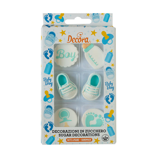 Decora Its a Boy Sugar Decoration 6pk