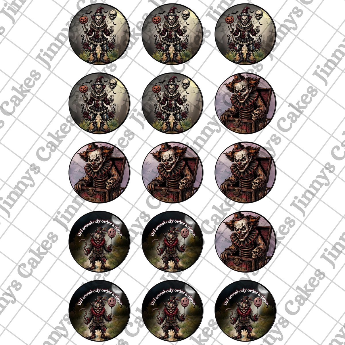 Clowns Digital Cupcake Toppers (watermark removed on download)