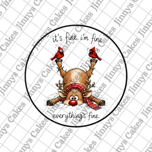 I'm Fine!! Christmas Downloadable Cupcake Toppers (watermark removed on download)