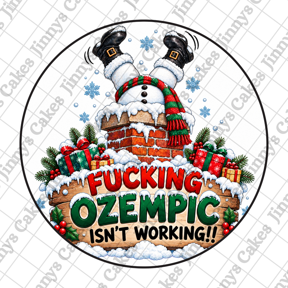 F*** Ozempic Christmas Digital Cupcake/8inch Cake Toppers SET (watermark removed on download)