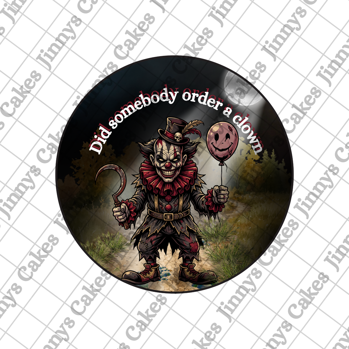Order A Clown Digital Halloween Cupcake Topper (watermark removed on download)