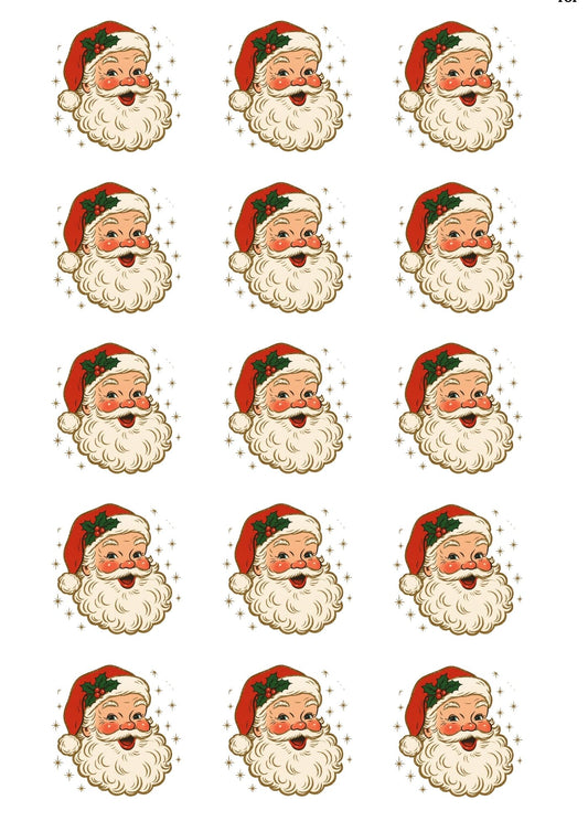 Christmas Santa Cup Cake Toppers  x 15 precut