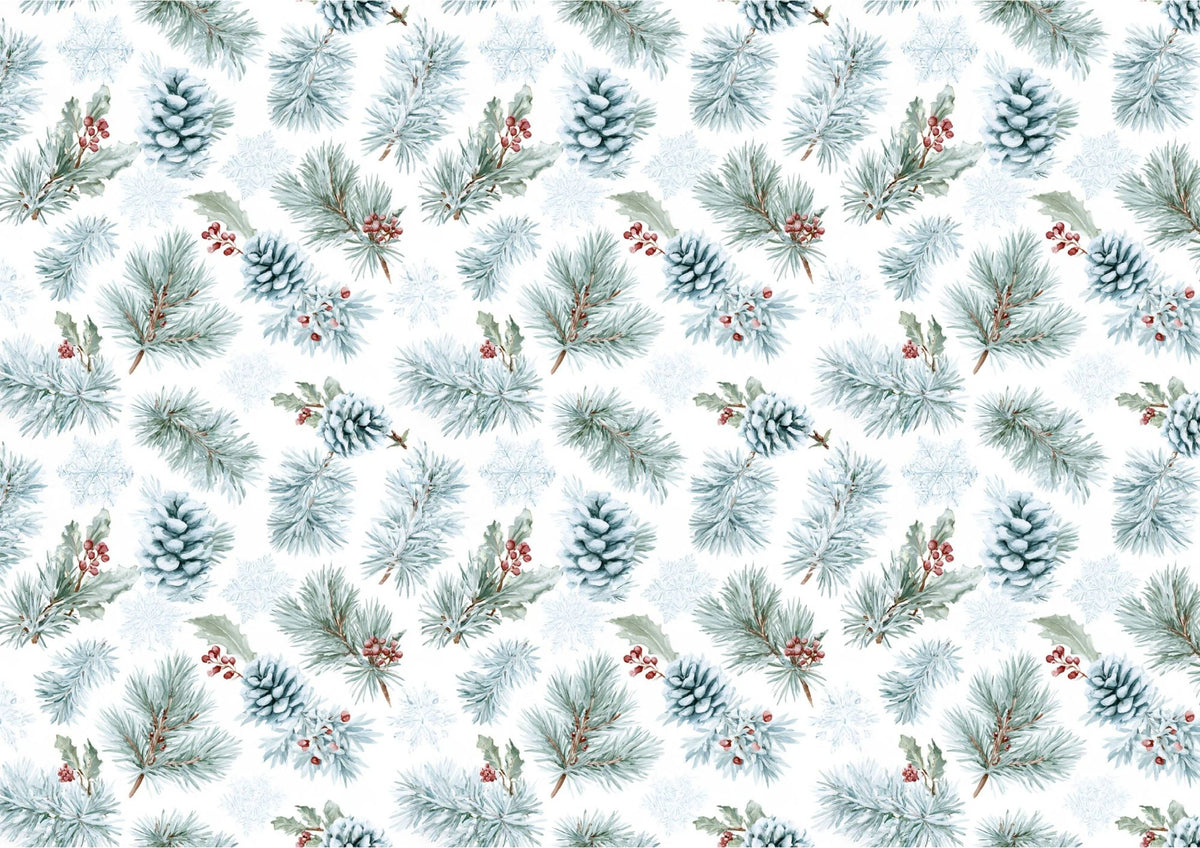Christmas Ferns And Pines Downloadable Cake Wrap