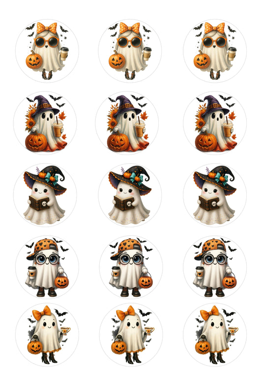 Halloween Cute Cup Cake Topper 2inch x 15