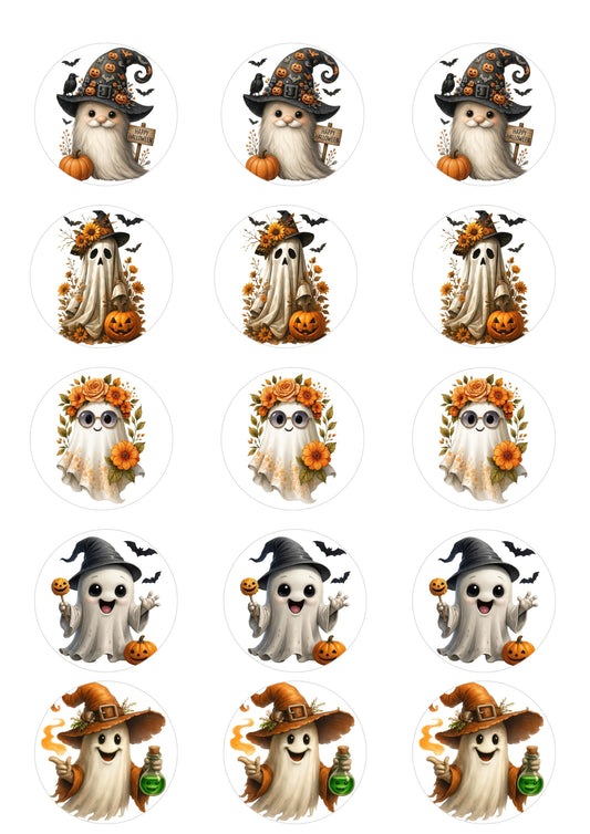 Halloween Cute Cup Cake Topper 2inch x 15