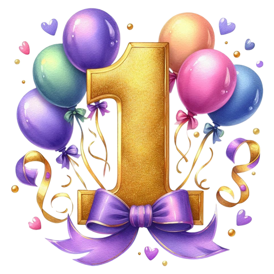 Happy Birthday Balloon Numbers Cake/ Cup Cake Topper