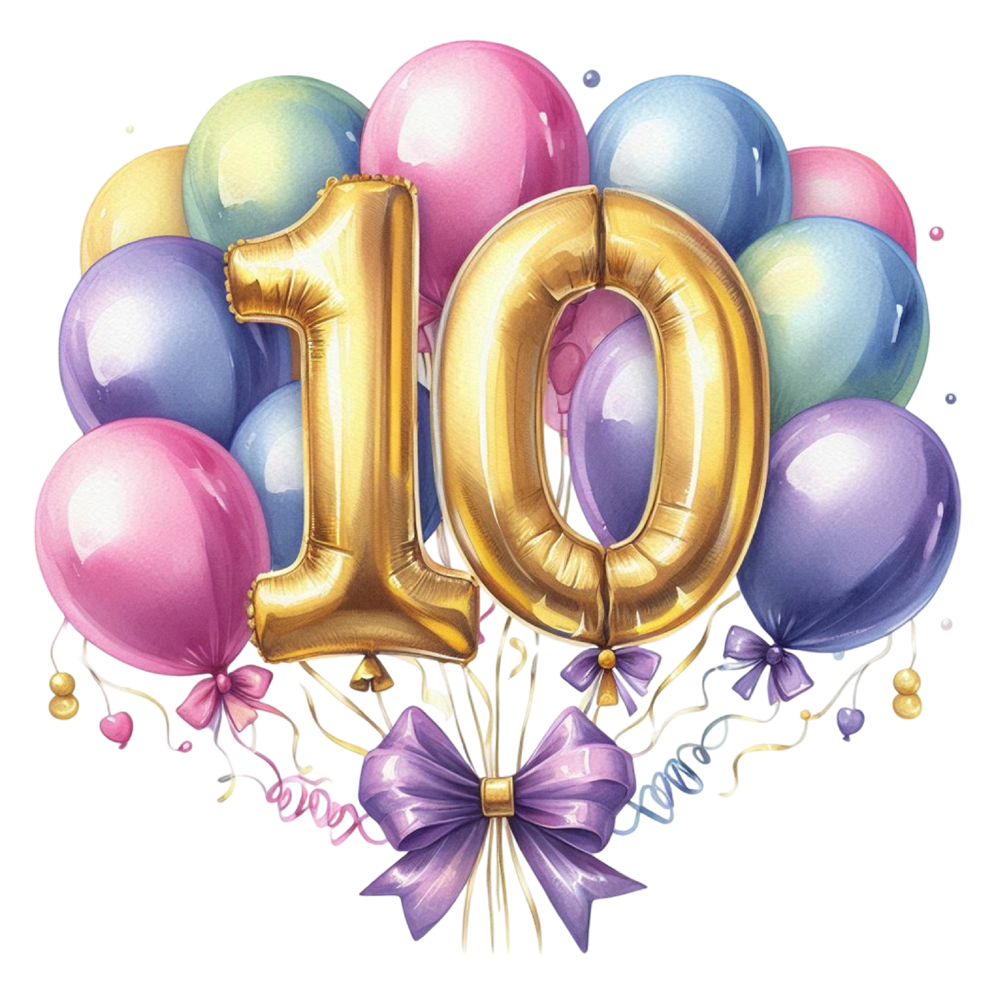 Happy Birthday Balloon Numbers Cake/ Cup Cake Topper