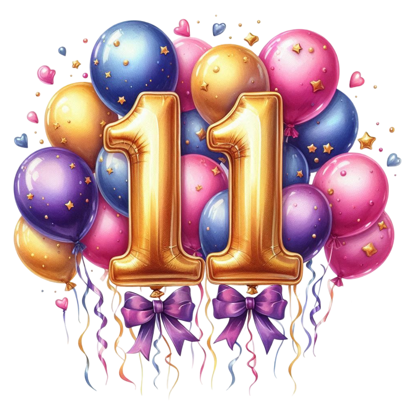 Happy Birthday Balloon Numbers Cake/ Cup Cake Topper