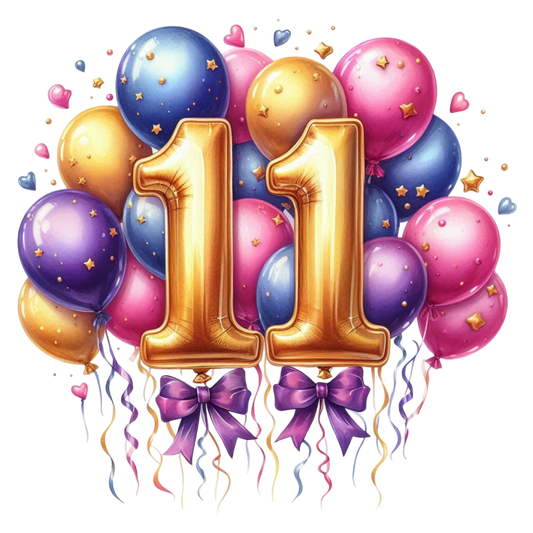 Happy Birthday Balloon Numbers Cake/ Cup Cake Topper