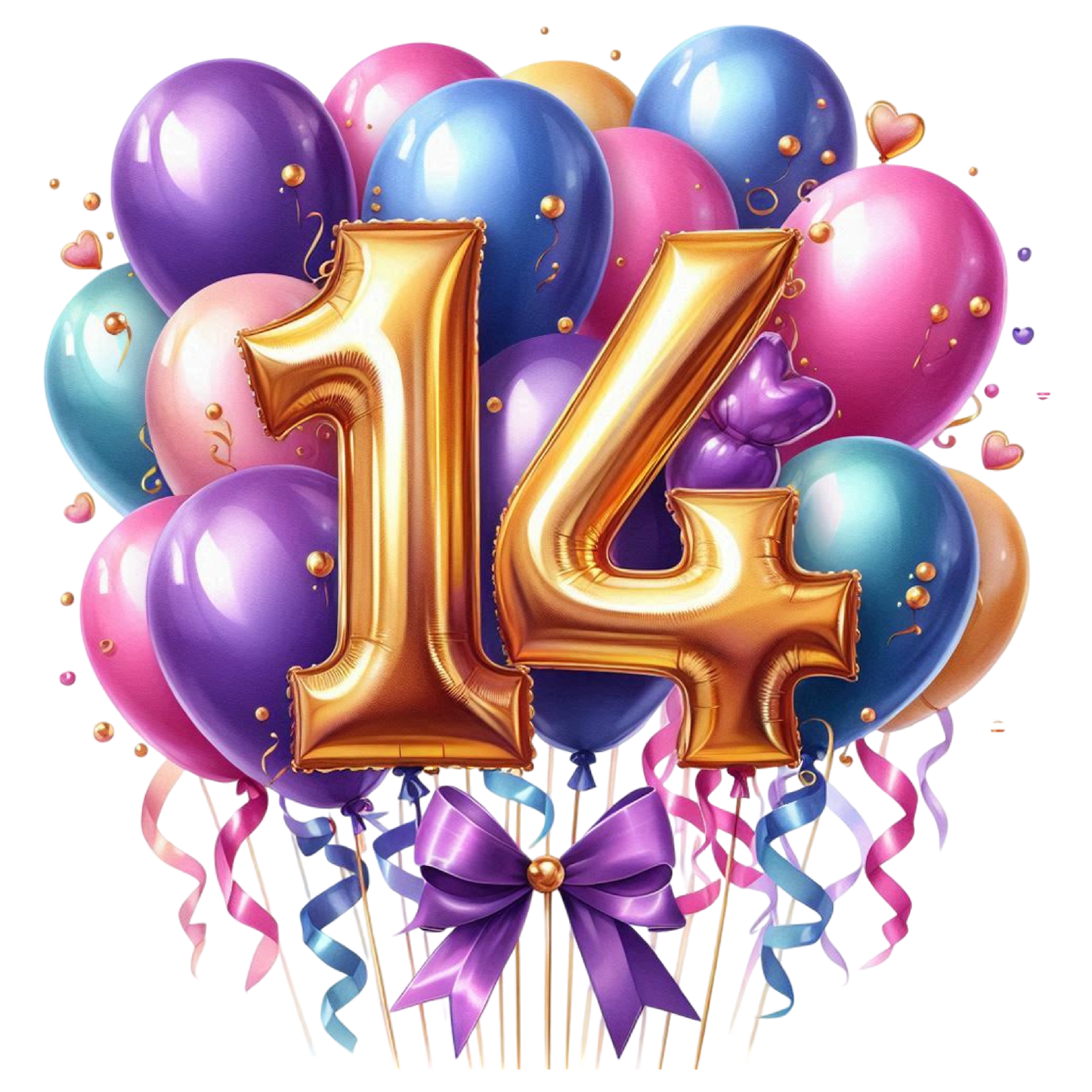 Happy Birthday Balloon Numbers Cake/ Cup Cake Topper