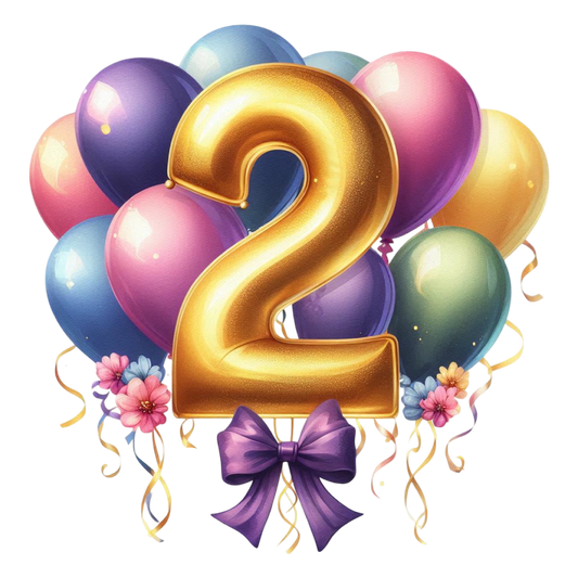 Happy Birthday Balloon Numbers Cake/ Cup Cake Topper