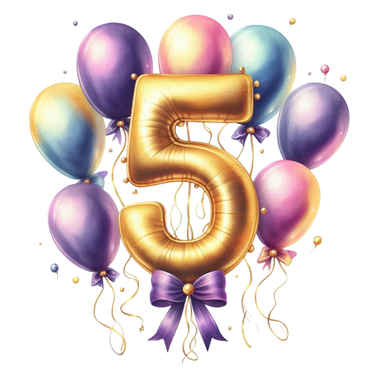Happy Birthday Balloon Numbers Cake/ Cup Cake Topper