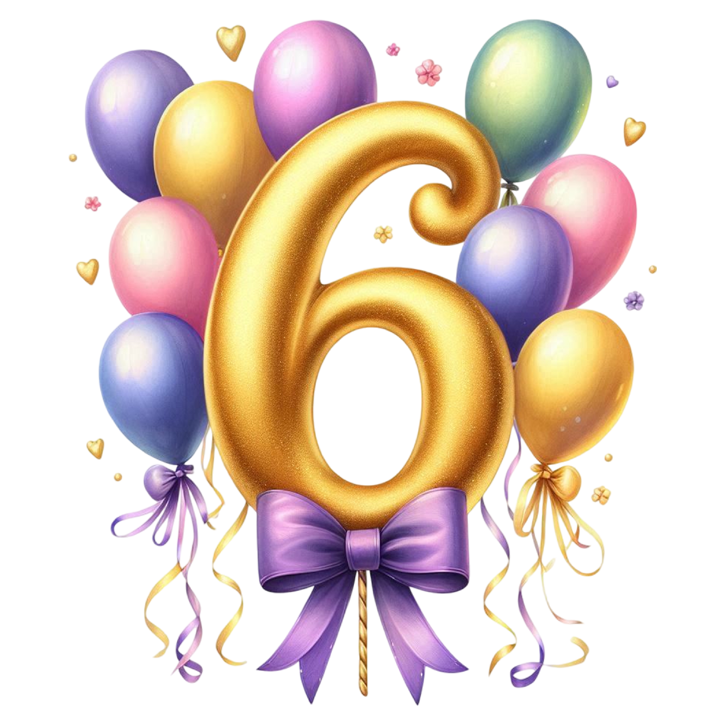 Happy Birthday Balloon Numbers Cake/ Cup Cake Topper
