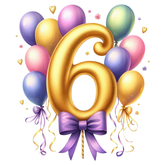 Happy Birthday Balloon Numbers Cake/ Cup Cake Topper