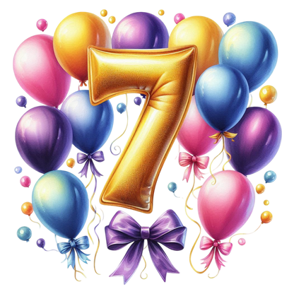 Happy Birthday Balloon Numbers Cake/ Cup Cake Topper