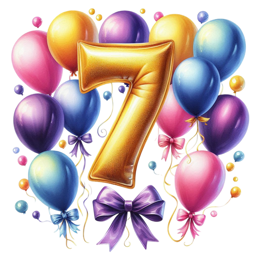 Happy Birthday Balloon Numbers Cake/ Cup Cake Topper