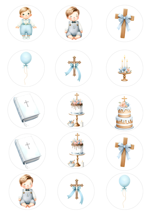 Boys Christening Cake/ Cup Cake Topper