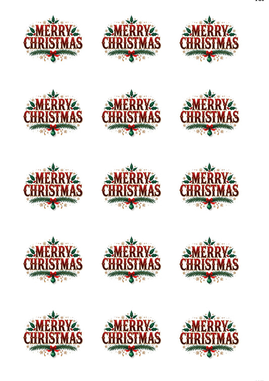 Merry Christmas - Cake/ Cup Cake Topper