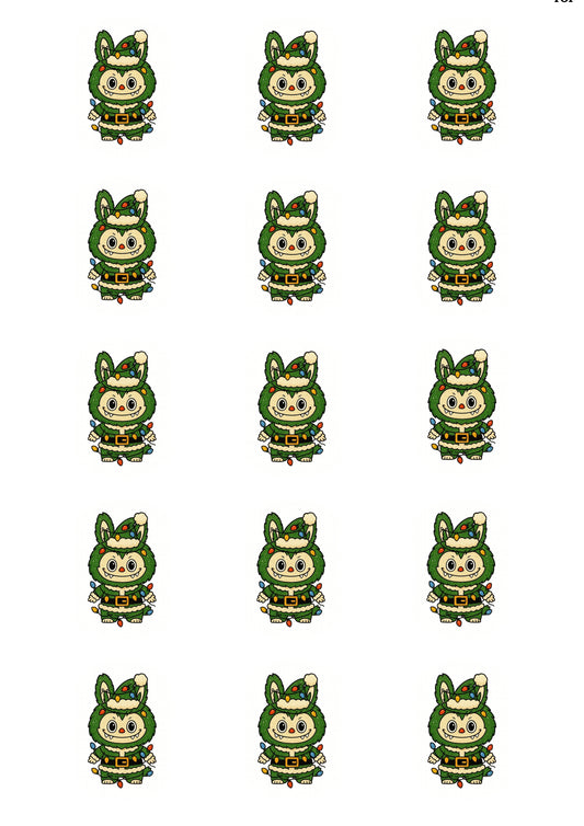 Christmas Labubu Cup Cake Toppers  x 15 precut