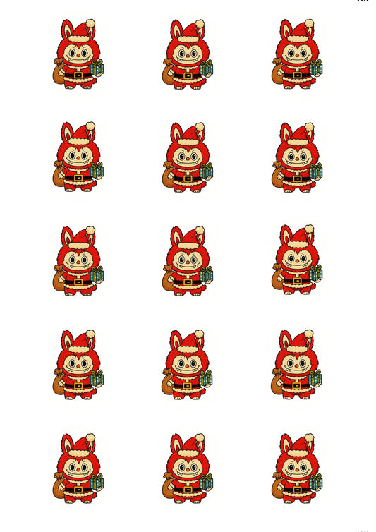 Christmas Labubu Cup Cake Toppers  x 15 precut