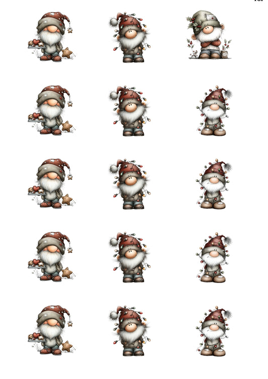 Traditional Gonk Cup Cake Toppers (2) x 15 precut