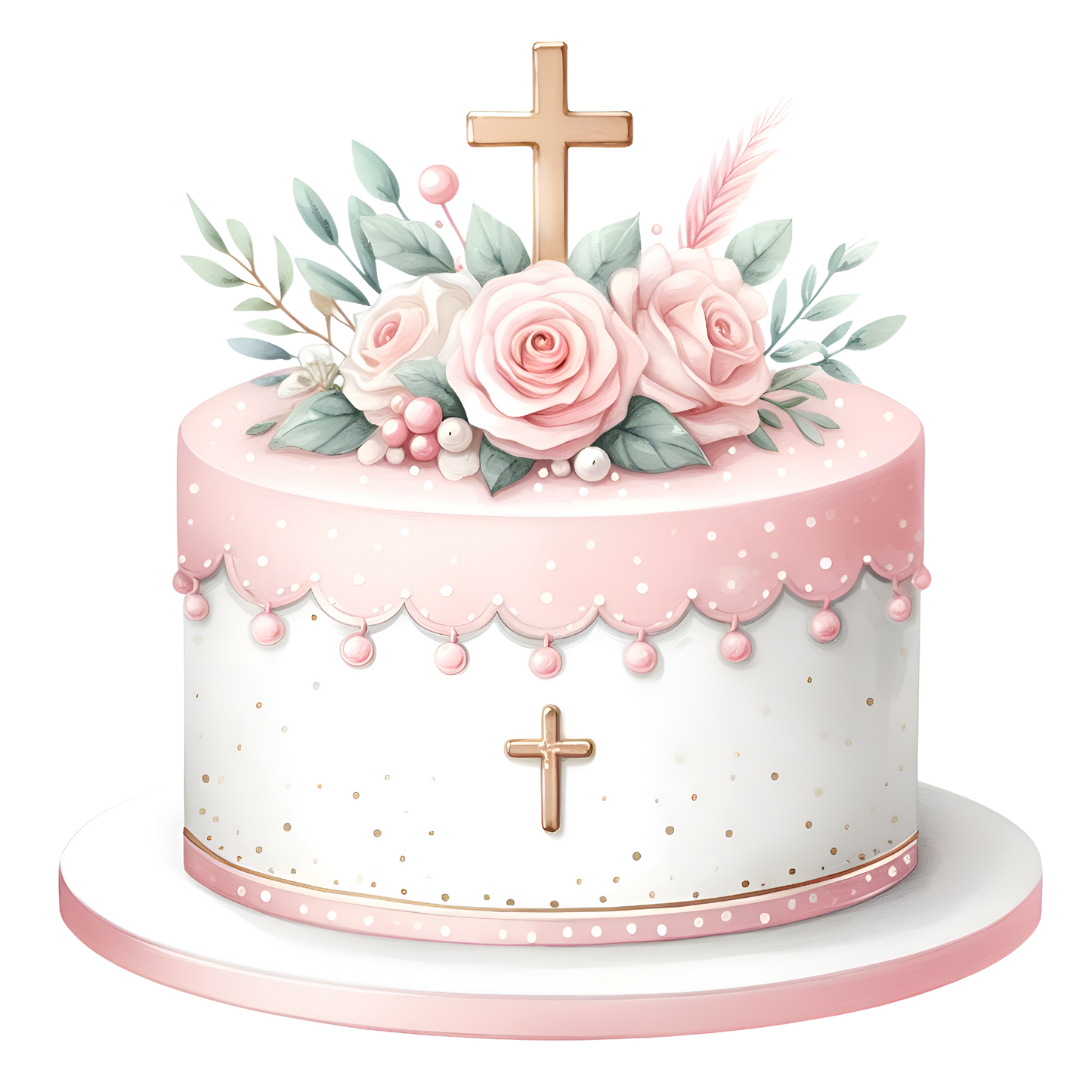 Girls Christening Cake/ Cup Cake Topper