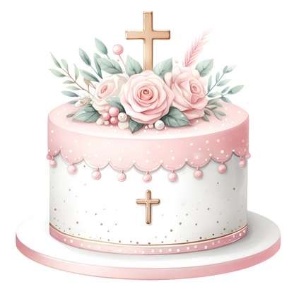 Girls Christening Cake/ Cup Cake Topper