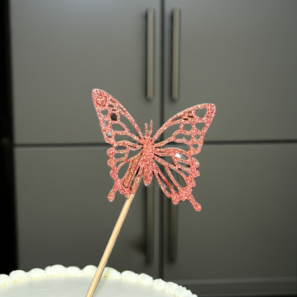 12pcs  Butterfly Cupcake Toppers with Sparkling Wings