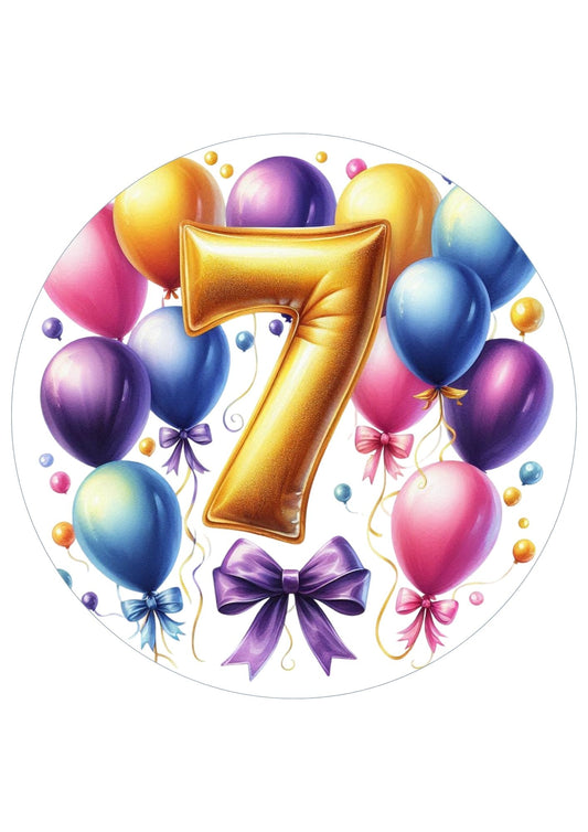 Happy Birthday Balloon Numbers Cake/ Cup Cake Topper