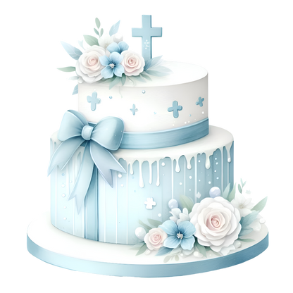 Boys Christening Cake/ Cup Cake Topper